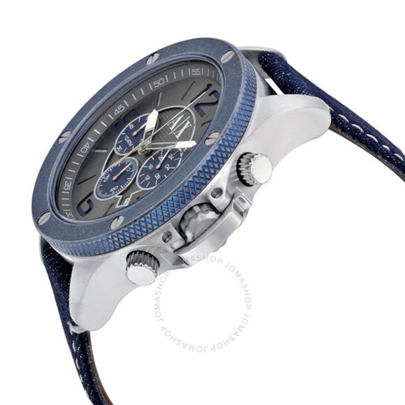 ARMANI EXCHANGE Wellworn Chronograph Grey Dial Blue Textile Men's Watch AX1517 - Picture 3 of 6